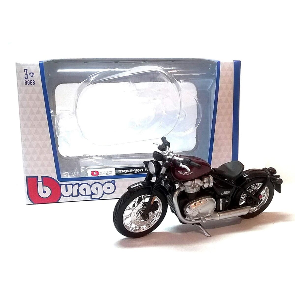 Triumph Bonneville Bobber Diecast Model 1 18 Metallic Red