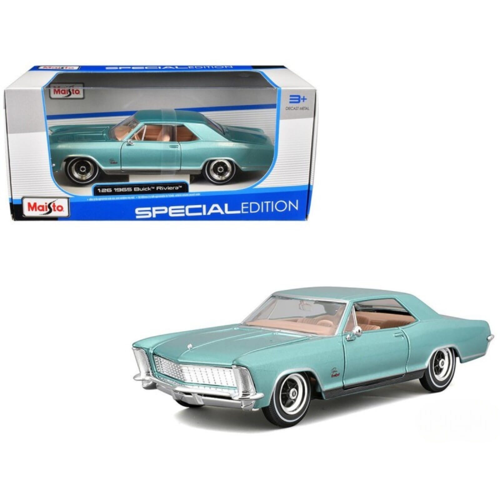 Buick Riviera Diecast Model 1 26 scale Blue Maisto