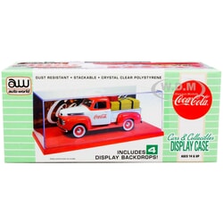 Coca Cola Acrylic Display Case With 4 Interchangeable Backdrops 1:43 scale Auto World Display Case