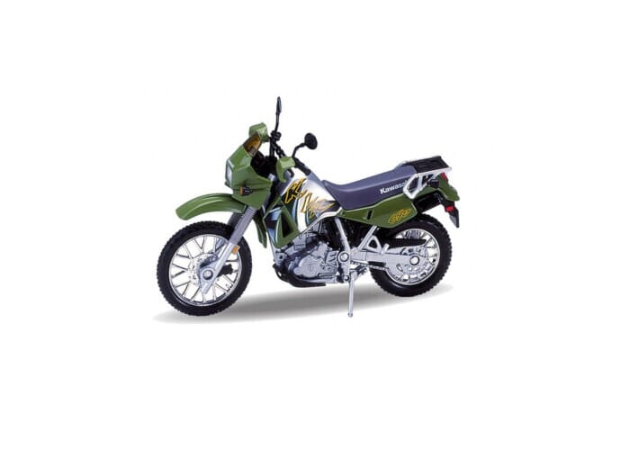 WELLY 1/18 Alloy Kawasaki 2002 KLR 650 Green Model Toys Diecast Motorcycle W/Box 
