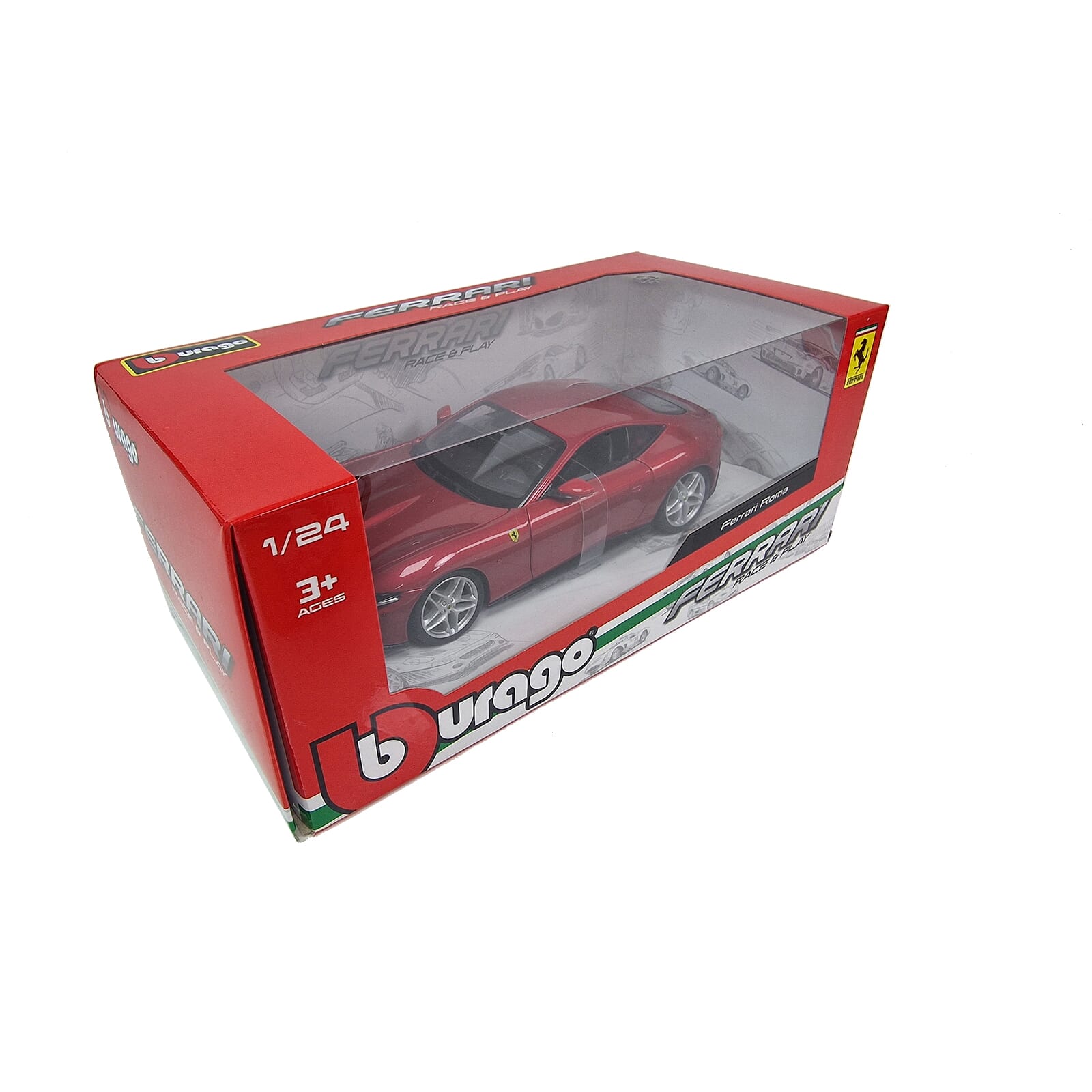 Ferrari Roma 1:24 scale Diecast Model Car by Bburago in Red
