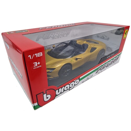 Bburago 1:18 Ferrari SF90 Spider Gold Race & Play Diecast Model