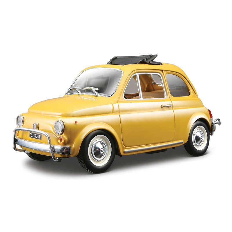 Burago 22099Y Yellow Fiat 500L 1968 1/24th Scale Diecast Model Tracked 48 Post 