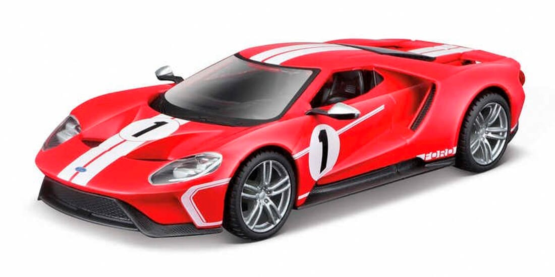 Ford GT Diecast Model 1 32 scale Red White Bburago
