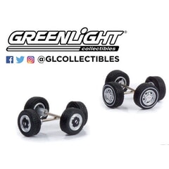 GMC Trucks Wheel & Tyre Pack Series 6 4 Sets Of Wheels 1:64 scale Diorama Accessory by Green Light Collectibles in Black/Silver