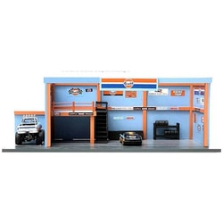 Gulf Decal Garage Diorama Display 1:64 scale Blue/Orange