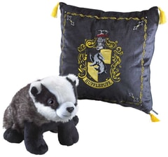 Hufflepuff Cushion with House Mascot Plush from Harry Potter