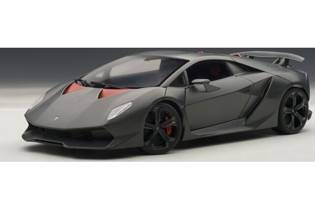 Lamborghini Terzo Millennio Dark Gray Metallic Black Top Carbon Accents  1/24 Diecast Model Car Bburago