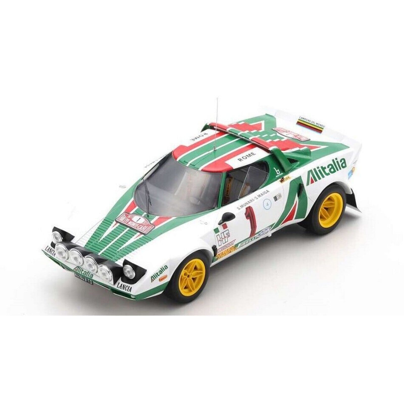 Lancia Stratos HF Diecast Model 1:18 scale White/Green Spark