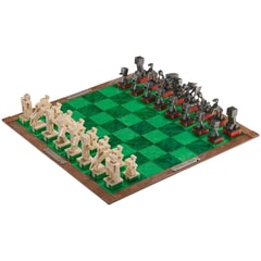 Overworld Heroes Vs Hostile Mobs Chess Set From Minecraft in Green/Brown
