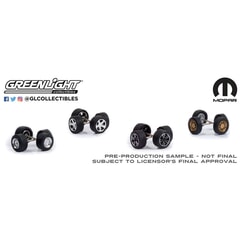Mopar Wheel & Tyre Packs Series 6 4 Sets of Wheels 1:64 scale Diorama Accessory by Green Light Collectibles in Black/Silver