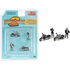 Moto Mania figure Set 2 Including 2 Bikes 1:64 scale Diorama Accessory by American Diorama