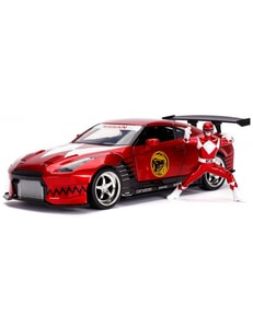 Nissan GT-R With Red Ranger Figure 2009 1:24 scale Jada Diecast Model Car Diecast Model Car