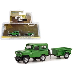 Nissan Patrol With 1/4 Ton Cargo Trailer 1972 1:64 scale Green Light Collectibles Diecast Model Car