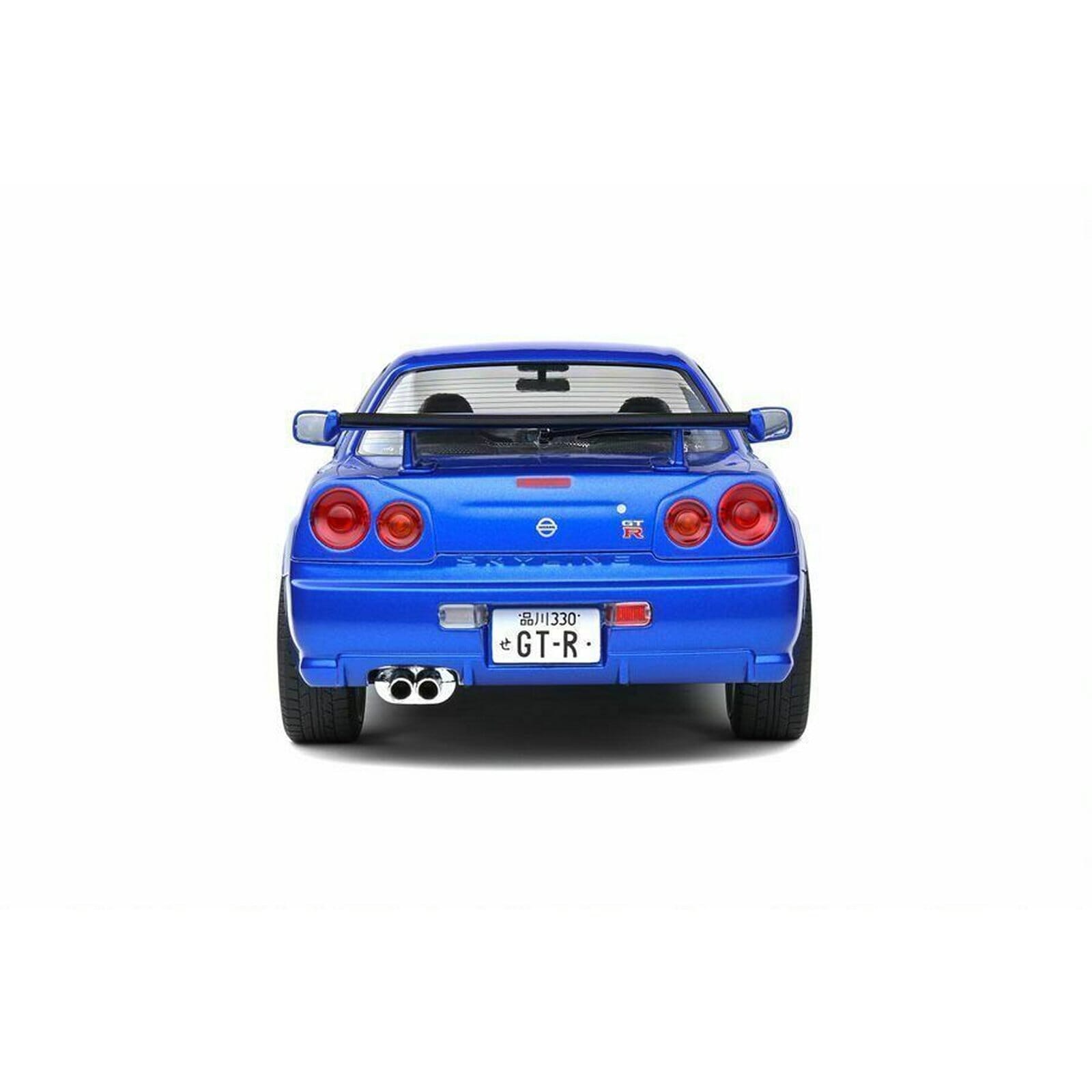 Nissan Skyline GT-R Diecast Model 1:18 scale R34 Blue Solido