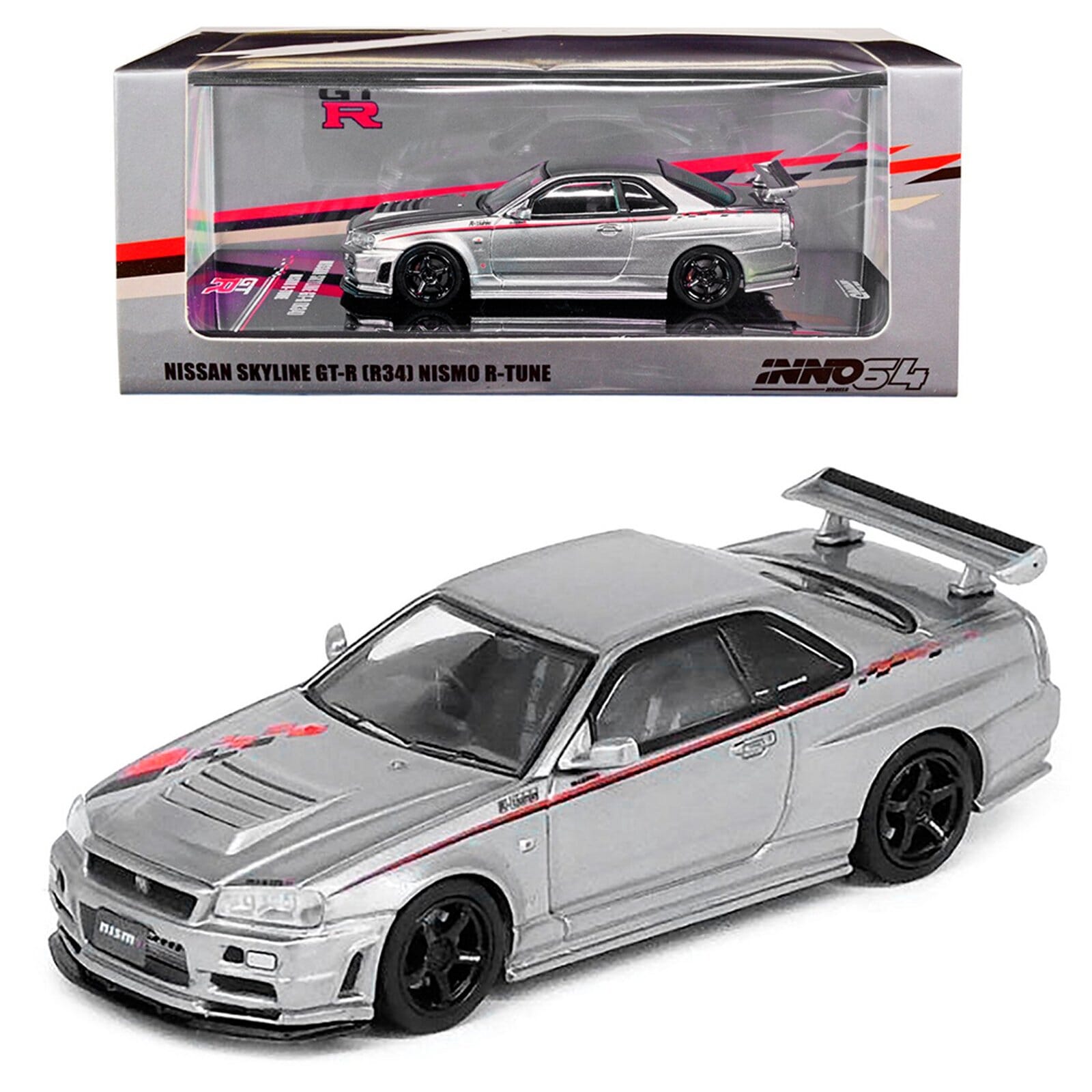 Nissan Skyline GT-R R34 Diecast Model 1:64 scale Silver