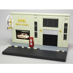Nostalgic Opel Garage 1:43 scale Diorama Accessory by Ex Mag in Green