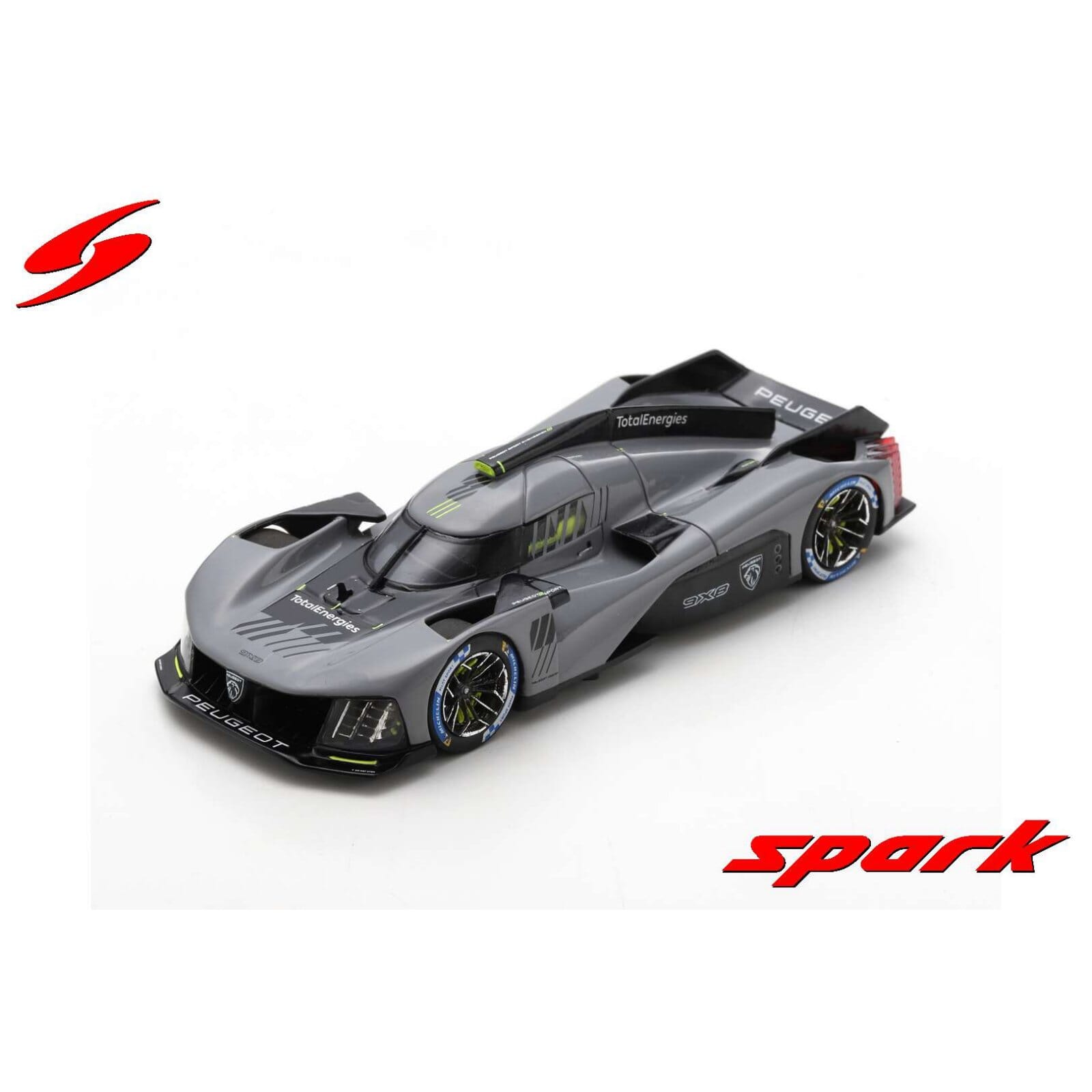 Peugeot 9X8 Hypercar Diecast Model 1:43 scale Grey Spark