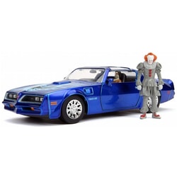Pontiac Firebird Diecast Model Car with Pennywise Figure from It (2017)