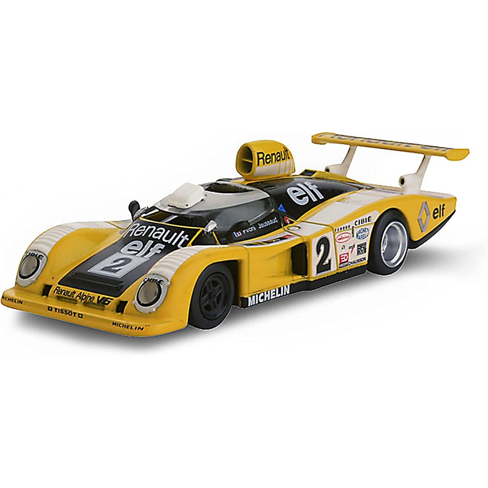 Renault Alpine A442B Diecast Model 1:43 Yellow/White/Black