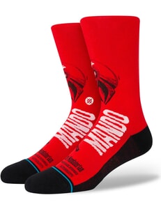 Stance Mando West Star Wars Crew Socks in Red Medium