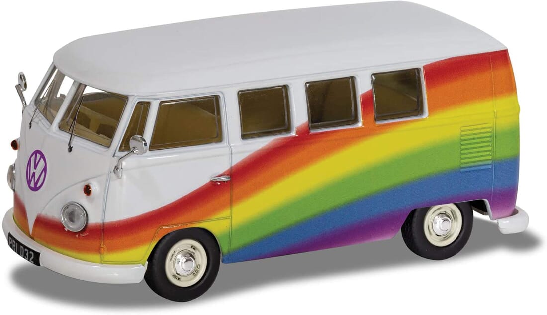VW Camper Peace Love and Rainbows Diecast Model 1:43 Multi