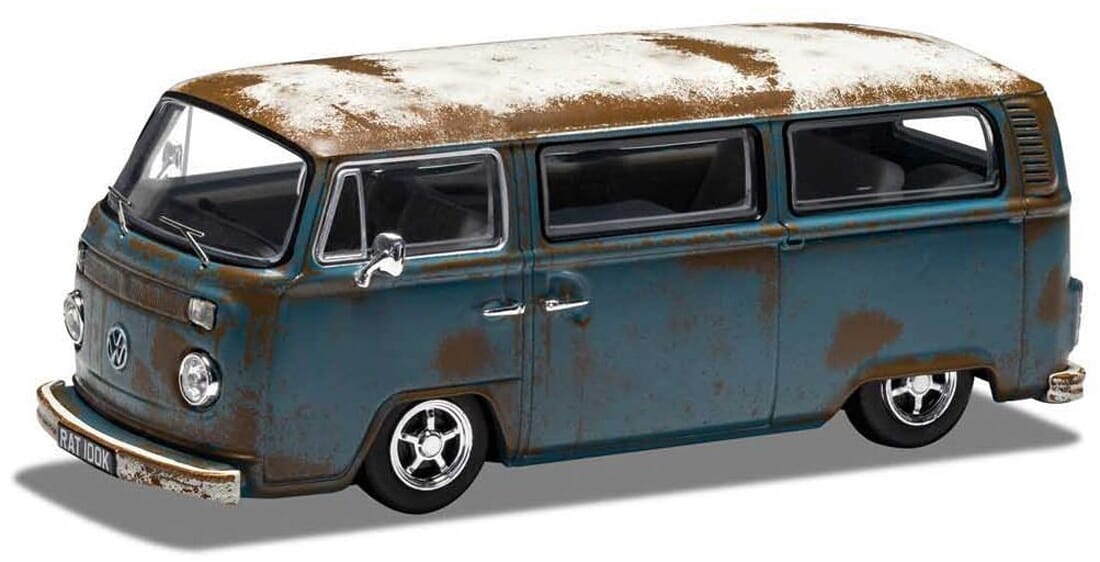 VW Campervan Type 2 Bay Window Diecast Model 1 43 scale Blue